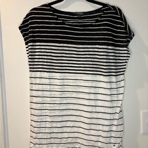 Lauren Ralph Lauren Women’s B&W Striped Sleeveless T-Shirt #109